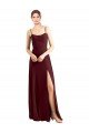 Sydney Sleek Fit and Flare Long Scoop Neck Chiffon Bridesmaid Dress with High Side Slit