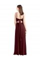 Sydney Sleek Fit and Flare Long Scoop Neck Chiffon Bridesmaid Dress with High Side Slit