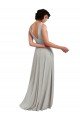 Sydney Daring Plunging V-Neck Long Chiffon Bridesmaid Dress with Pleated Bodice