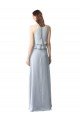 Sydney High Narrow Neck Long Chiffon Bridesmaid Dress with Tiered Ruffles