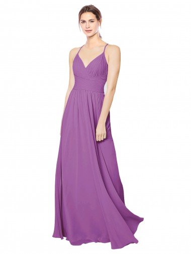 Sydney Braided Straps Cross Back Sweetheart Chiffon Bridesmaid Dress