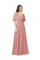 Sydney Flutter Sleeves Plunging V-Neck Boho Chiffon Bridesmaid Dress