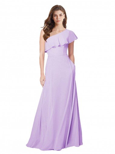 Shop Draped One Shoulder Long Chiffon Bridesmaid Dress  Sydney