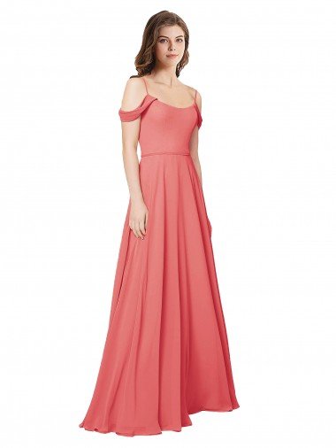 Sydney Draped Off the Shoulder Straps Chiffon Bridesmaid Dress