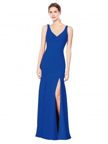 Sydney Low Back Sleeveless Chiffon Bridesmaid Dress with Side Slit