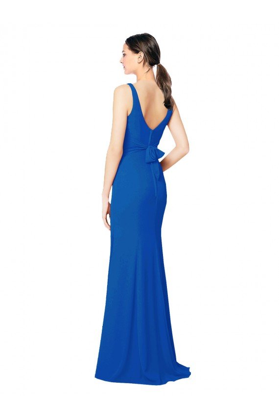 Sydney Low Back Sleeveless Chiffon Bridesmaid Dress with Side Slit