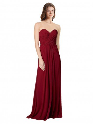 Sydney Draped Sweetheart Long Grecian Inspired Chiffon Bridesmaid Dress