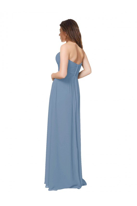 Sydney Chiffon A-Line Wraparound Draping Long Bridesmaid Dress