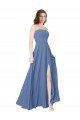 Sydney Strapless Long Chiffon Bridesmaid Dress with Front Slit
