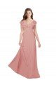 Sydney Flounced V Neckline Flutter Sleeves Chiffon Bridesmaid Dress