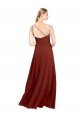 Sydney Fit and Flare One Shoulder Long Chiffon Bridesmaid Dress with High Slit