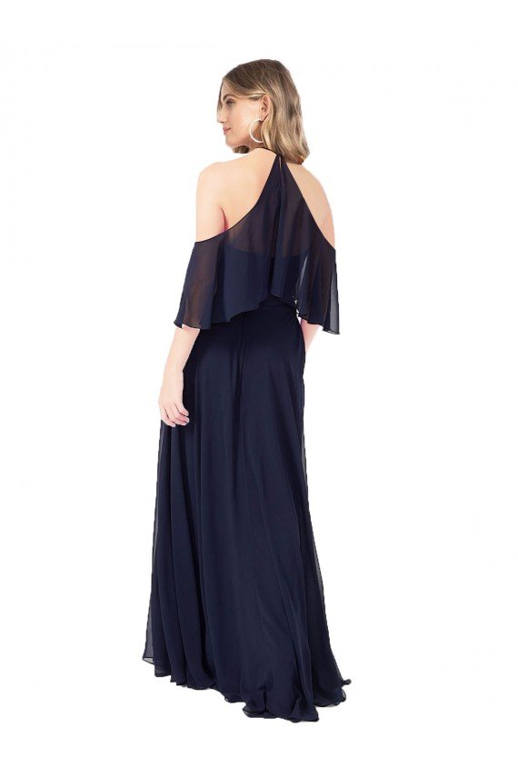 Sydney Halter Neck Cold Shoulder Flutter Sleeves Bridesmaid Dress