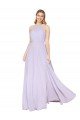 Sydney High Neck Halter Shirred Chiffon Bridesmaid Dress / Formal Prom Dress