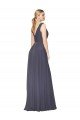 Sydney Floor Length High Neck V-Back Chiffon Bridesmaid Dress / Formal Prom Dress