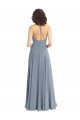 Sydney Slim A-Line Cowl Neck Long Chiffon Bridesmaid Dress with Side High Slit