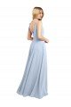Sydney Draped Cowl Neck Tied Straps Long Chiffon Bridesmaid Dress with Slit