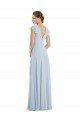 Sydney Flutter Sleeve V Keyhole Chiffon Maxi Formal Bridesmaid Dress