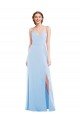 Sydney Tie Back Cutout Maxi Formal Bridesmaid Dress with Front Slit