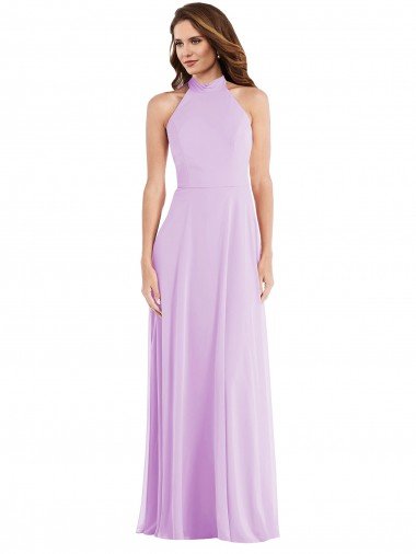 Sydney High Neck Halter Backless Maxi Bridesmaid Dress