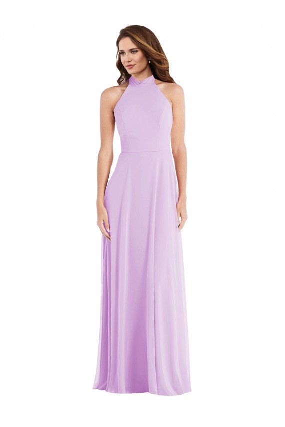 Sydney High Neck Halter Backless Maxi Bridesmaid Dress