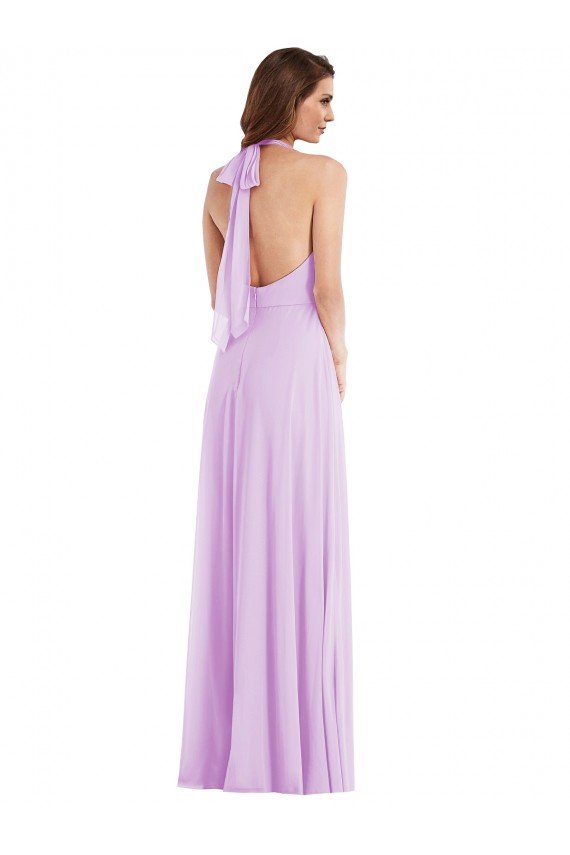 Sydney High Neck Halter Backless Maxi Bridesmaid Dress