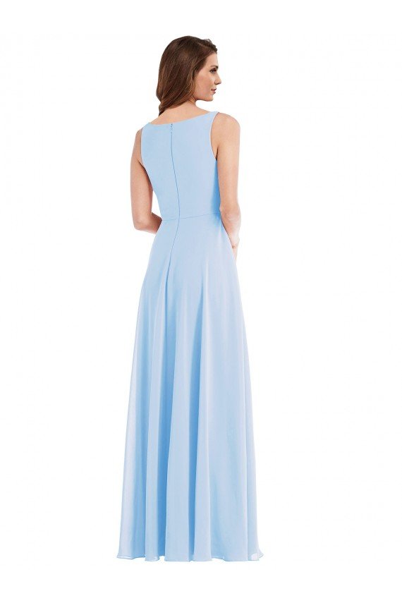 Sydney Deep V-Neck Chiffon Maxi Bridesmaid Dress
