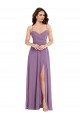 Sydney Wrap Bodice Maxi Bridesmaid Dress with Front Slit