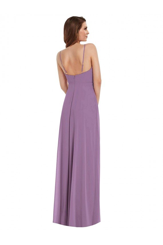 Sydney Wrap Bodice Maxi Bridesmaid Dress with Front Slit