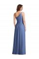 Sydney One Shoulder Full Length Maxi Formal Bridesmaid Dress with Flirty Slit