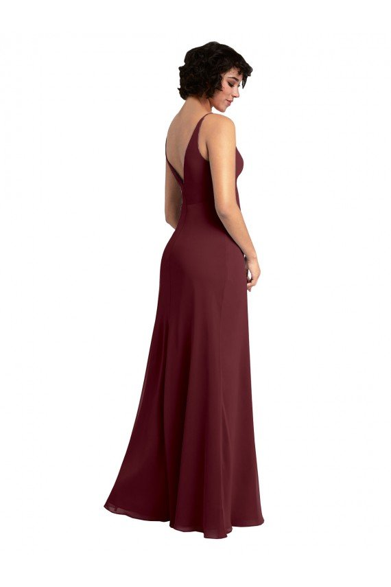 Sydney Notched Neckline Empire Waist Chiffon Slip Bridesmaid Dress