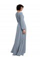 Sydney Wrap Style Long Sleeves Chiffon Bridesmaid Dress with Pleated Bodice