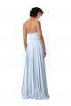 Sydney V-Neck Blouson Waist Long Chiffon Bridesmaid Dress with Straps