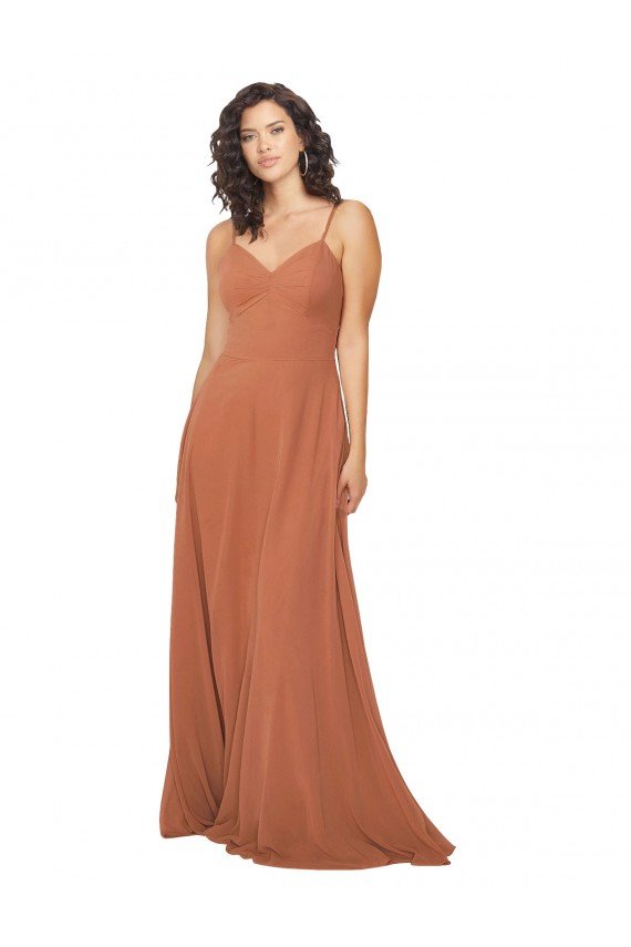 Sydney Chiffon Bridesmaid Dress with Tie Back Keyhole