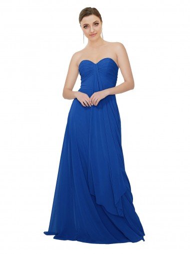 Sydney Strapless Sweetheart Draped Chiffon Bridesmaid Dress