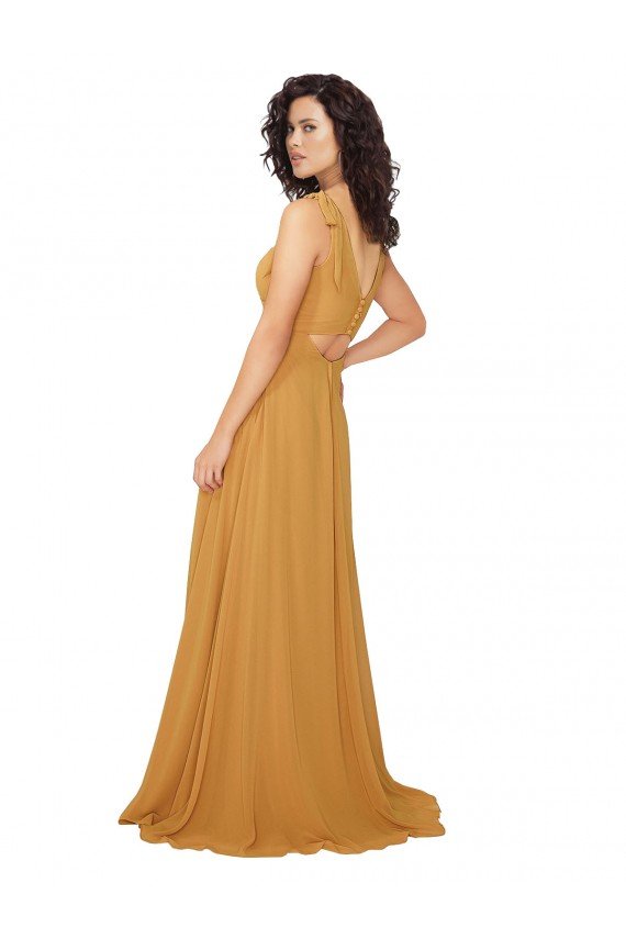 Sydney Boho Chiffon Bridesmaid Dress with Tied Straps