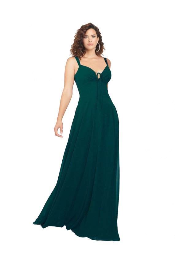 Sydney Tied Bodice Sweetheart V-Neck Chiffon Bridesmaid Dress