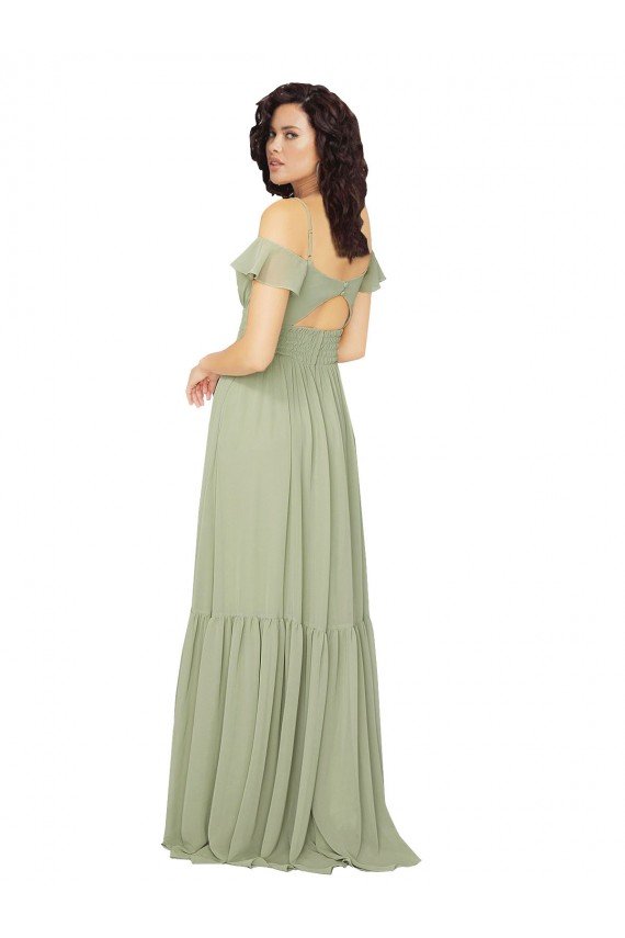Sydney Ruched Keyhole Back Boho Chiffon Bridesmaid Dress