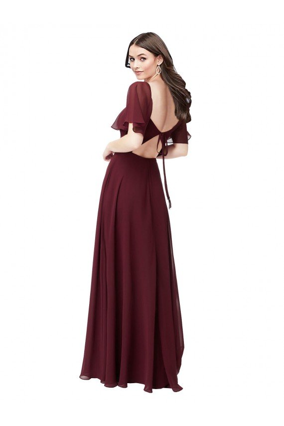 Sydney Chiffon Flutter Sleeve Sweetheart Bridesmaid Dress