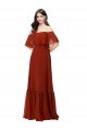 Sydney Off the Shoulder Ruffle Chiffon Bridesmaid Dress