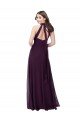 Sydney Chiffon High-Halter Bridesmaids Dress with Keyhole Back