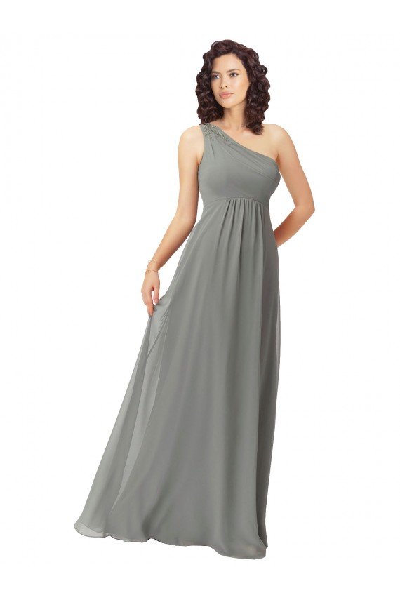 Sydney Embroidered One Shoulder Chiffon Bridesmaid Dress