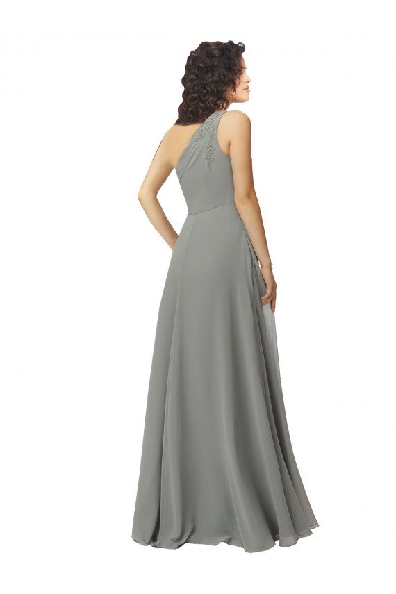 Sydney Embroidered One Shoulder Chiffon Bridesmaid Dress