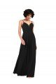 Sydney Simple V-Neckline Chiffon Formal Bridesmaid Dress with Pleated Skirt