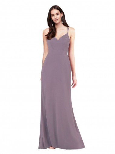 Sydney Simple Floor-Length Chiffon Formal Bridesmaid Dress with Criss-Cross Back