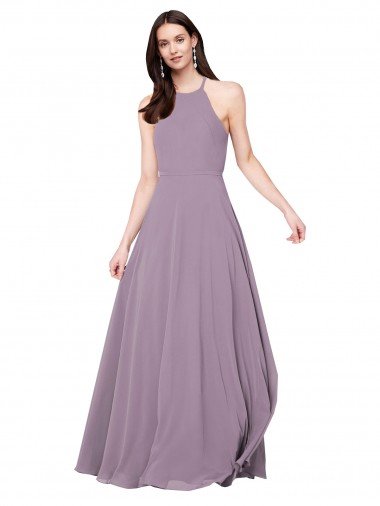 Sydney Floor Length Long Chiffon Bridesmaid Dress with Double Bow Feature