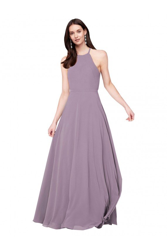 Sydney Floor Length Long Chiffon Bridesmaid Dress with Double Bow Feature