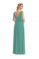 Sydney Plunge Neckline Bow Shoulder Chiffon Maxi Bridesmaid Dress