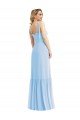 Sydney Tie Shoulder Bustier Bodice Ruffle Hem Maxi Bridesmaid Dress