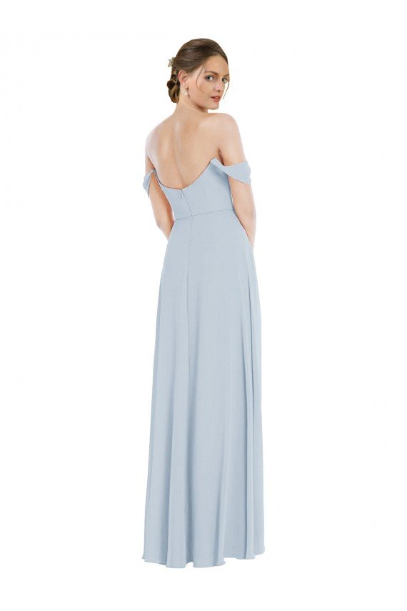 Sydney Off the Shoulder Basque Neck Maxi Bridesmaid Dress with Flounce Sleeves