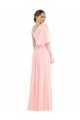 Sydney One Shoulder Bell Sleeves Chiffon Maxi Bridesmaid Dress